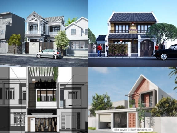 13 model sketchup thiết kế nhà phố 2 tầng hot nhất 2020