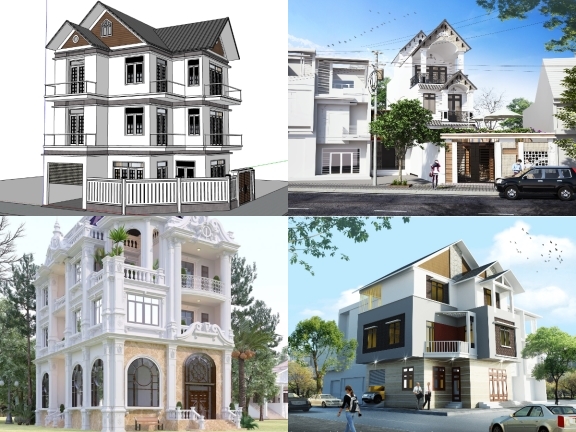 14 MẪU Model Su thiết kế biệt thự 3 tầng đẹp sang trọng