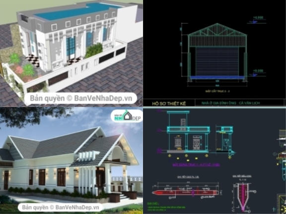 15 Bản Vẽ AUTOCAD Nhà Phố 1 Tầng Đơn Giản Mà Đẹp Mới 2020