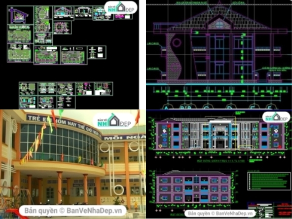 15 file Autocad trường mầm non tải nhiều nhất 2020