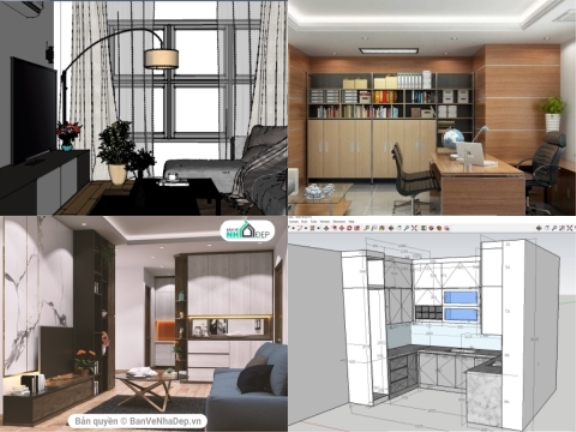 15 file sketchup nội thất căn hộ chung cư