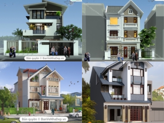 15 mẫu hồ sơ biệt thự 3 tầng Hạng mục kiến trúc + Kết cấu