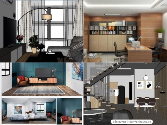 15 mẫu su thiết kế nội thất phòng khách và phòng bếp nội thất