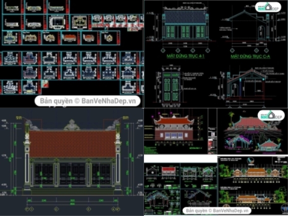 17 hồ sơ bản vẽ CAD nhà thờ họ cực nổi bật