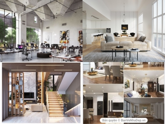 20 Bộ 3dmax thiết kế nội thất chung cư căn hộ, văn phòng