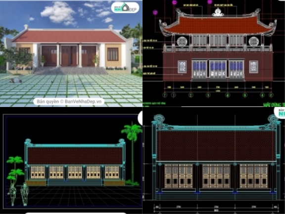 20 mẫu thiết kế công trình tâm linh AUTOCAD