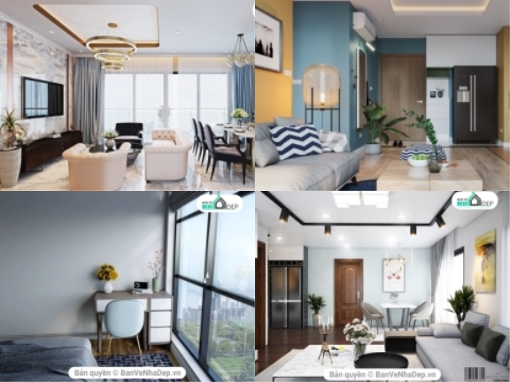 24 bản vẽ thiết kế nội thất chung cư