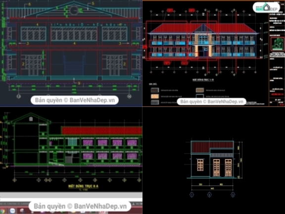 4 bộ hồ sơ Full KT, KC, ĐN, DT trường tiểu học chi tiết