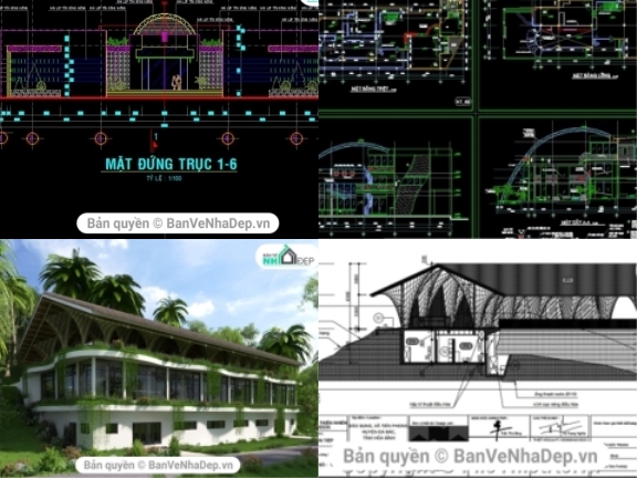 4 mẫu nhà hàng được xây dựng trên phần mềm AutoCAD được bạn đọc quan tâm và tham khảo