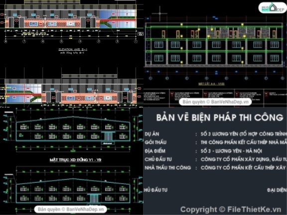 4 mẫu nhà xưởng công nghiệp được thiết kế trên phần mềm AutoCAD, được bạn đọc tham khảo nhiều