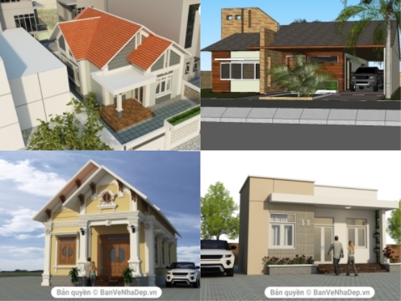 4 Model Sketchup Nhà Phố 1 Tầng Tải Nhiều 2019