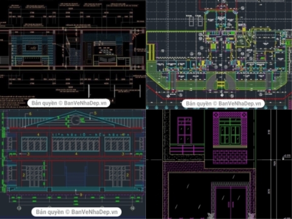 05 bản vẽ cad tổng hợp 1 số công trình