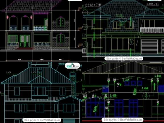 5 mẫu nhà Biệt Thự 2 tầng mái thái cực chất lượng, chia sẻ miễn phí để mọi người tham khảo