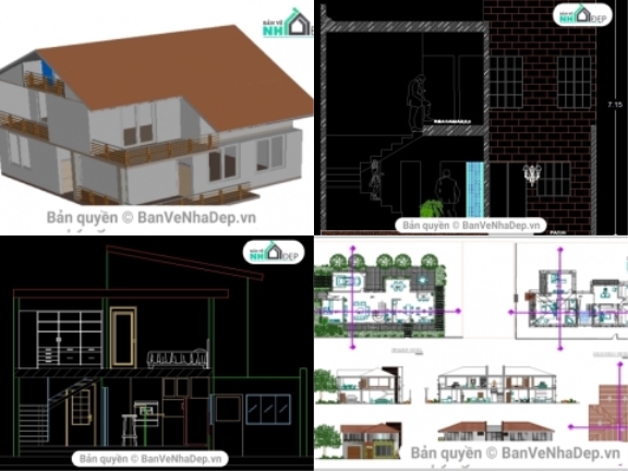 5 mẫu thiết kế nhà phố 2 tầng miễn phí