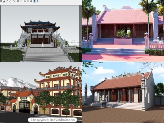 5 Model Sketchup nhà thờ họ cực đẹp mới 2020