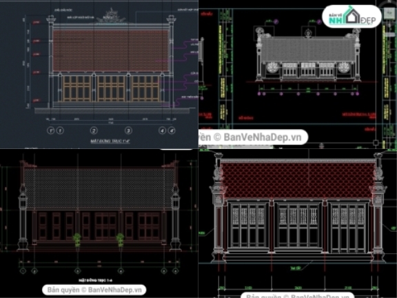 6 bản vẽ Autocad nhà thờ họ tải nhiều 2019