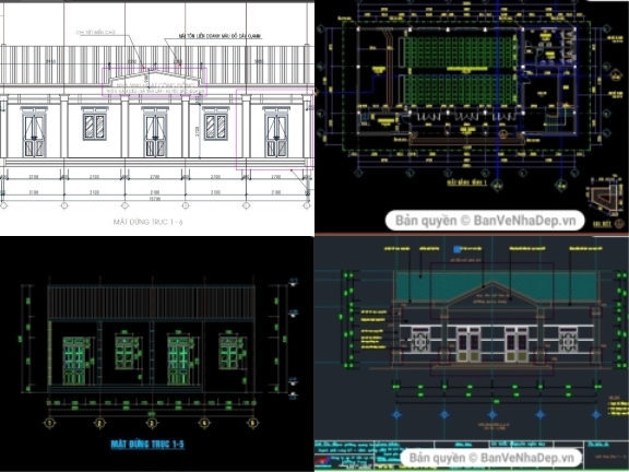 6 bản vẽ đầy đủ Kiến Trúc, Kết Cấu, Điện Nước nhà văn hóa mới nhất