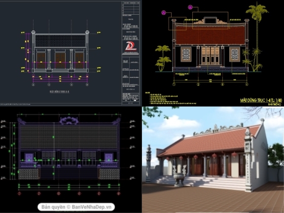 6 bản vẽ Full Kiến Trúc, Kết Cấu nhà thờ họ mới