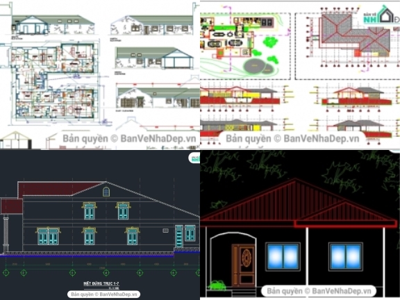 6 Bản vẽ Kiến Trúc nhà cấp 4 miễn phí xu hướng mới