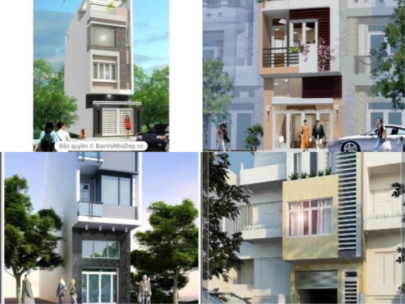 6 bản vẽ nhà phốp 4 tầng Full hạng mục(Kt,KC,ĐN) - File CAD