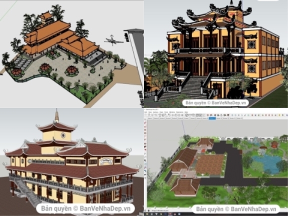 6 File Sketchup đình chùa hot nhất 2019