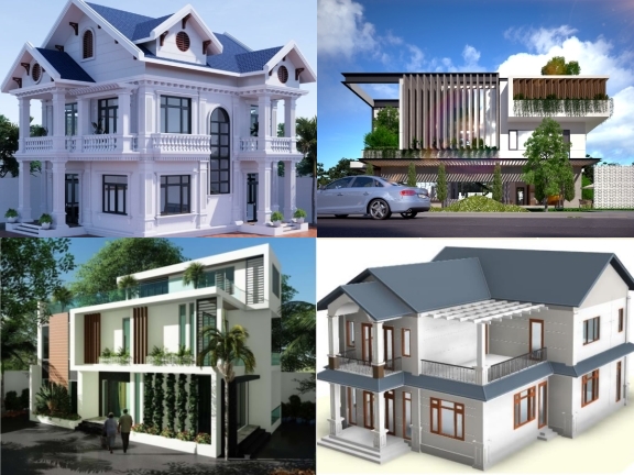 6 Model Revit nhà biệt thự 2 tầng phối cảnh ngoại thất cực sang trọng, nâng tầm đẳng cấp người sử dụng