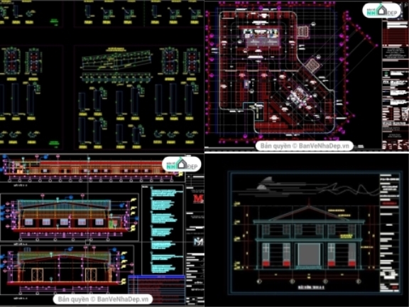 7 file AutoCAD nhà xưởng tại khu công nghiệp có đầy đủ bản vẽ chi tiết xây dựng phần kết cấu