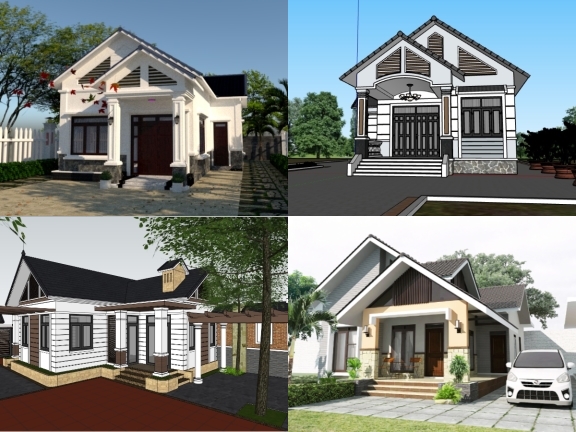 7 Model Sketchup nhà cấp 4 xu hướng mới hiện nay