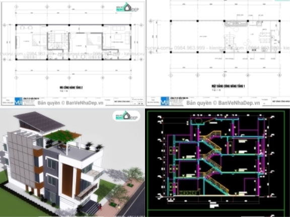 8 Bản Vẽ AUTOCAD Nhà Phố 3 Tầng Miễn Phí Được Tải Nhiều Nhất