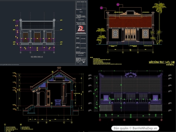 8 bản vẽ Autocad nhà thờ họ mới nhất