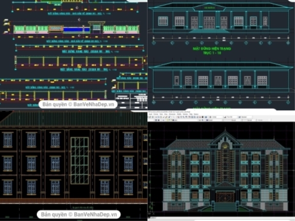 8 bản vẽ Autocad ủy ban nhân dân hot