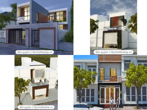 Bộ 10 mẫu thiết kế nhà phố 2 tầng đa dạng hiện đại