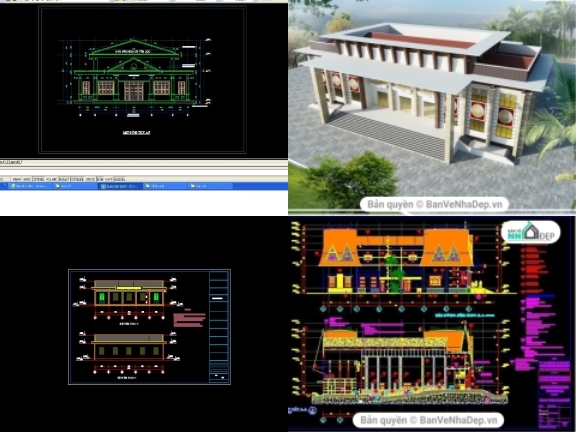 Bộ 15 bản vẽ Autocad nhà văn hóa cực chất lượng