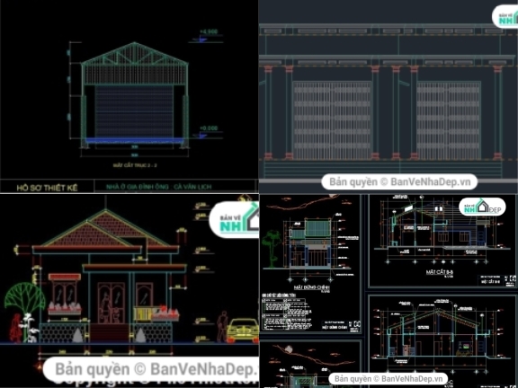 Bộ 20 File AUTOCAD Nhà Phố 1 Tầng Siêu Rẻ