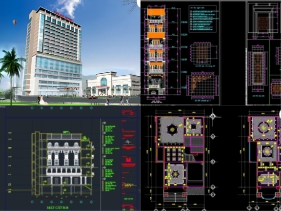 Bộ 27 mẫu khách sạn độc đáo đa dạng thiết kế autocad siêu rẻ chỉ 192k