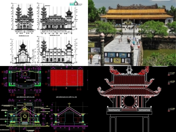 Bộ 7 File cad nhà thờ, đình chùa miễn phí tải nhiều nhất 2019