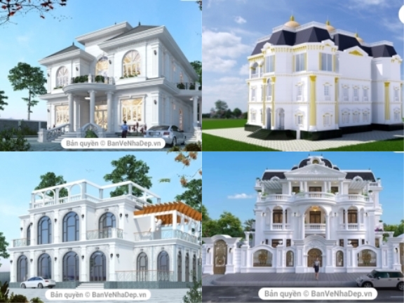 Bộ sưu tập 9 mẫu lâu đài dinh thự thiết kế sketchup phong cách pháp