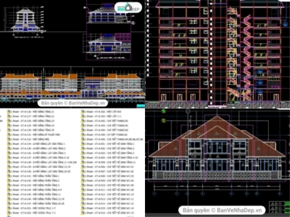 Bộ sưu tập 9 mẫu thiết kế khu resort | khách sạn cao cấp đầy đủ bản vẽ autocad