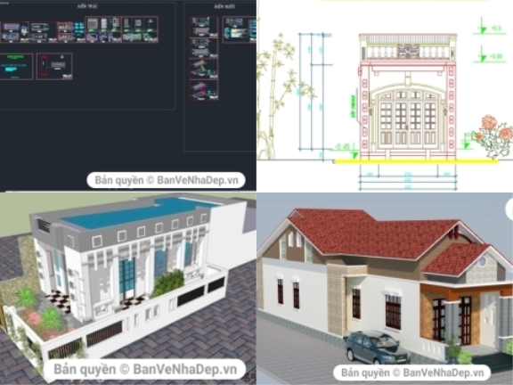 Chọn Lọc 6 Bản Vẽ Full Kiến Trúc, Kết Cấu Nhà Phố 1 Tầng Chất Lượng Nhất