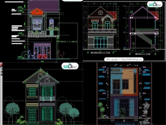 File cad 30 mẫu thiết kế nhà phố 2 tầng mẫu thiết kế đa dạng siêu rẻ chỉ với 223k