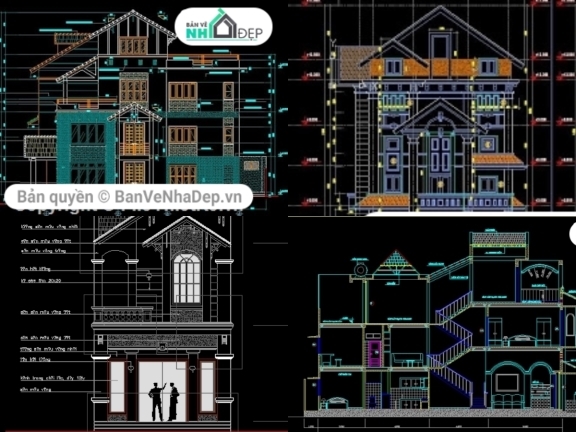 File cad chia sẻ 5 mẫu bản vẽ nhà miễn phí