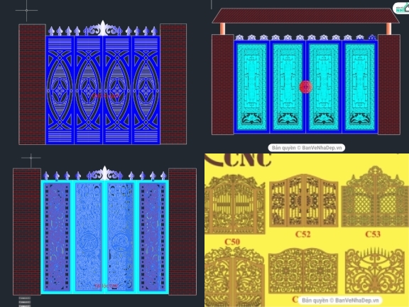 Gửi các bạn tổng hợp các bộ bản vẽ thiết kế cổng cắt CNC hot nhất