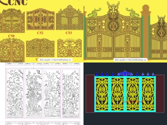 Sale tổng hợp các mẫu thiết kế cổng, hoa văn, lan can cắt CNC đồng giá 80k