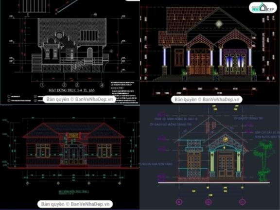 Tổng Hợp 18 Bản Vẽ Full Hạng Mục Kết Cấu Biệt Thự 1 Tầng Hay