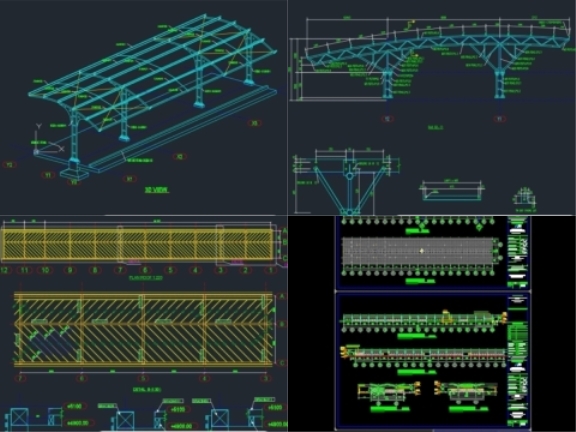 Tổng hợp 6 bản vẽ AutoCAD Nhà để xe với mức phí chỉ 30k