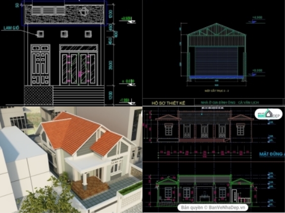 Top 10 Bản Vẽ AUTOCAD Nhà Phố 1 Tầng Đẹp Tải Nhiều 2019