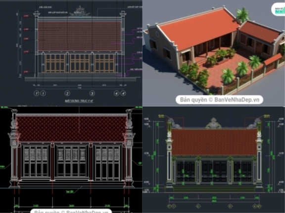 Top 4 bản vẽ Autocad nhà thờ họ đáng xem nhất 2020