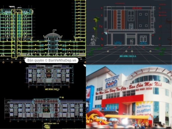 Top 4 mẫu siêu thị được xây dựng trên phần mềm AutoCAD được bạn đọc quan tâm và tham khảo nhiều