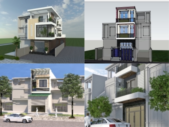 Top 6 Model SKETCHUP Nhà Phố 3 Tầng Đẹp Hot Nhất Hiện Nay