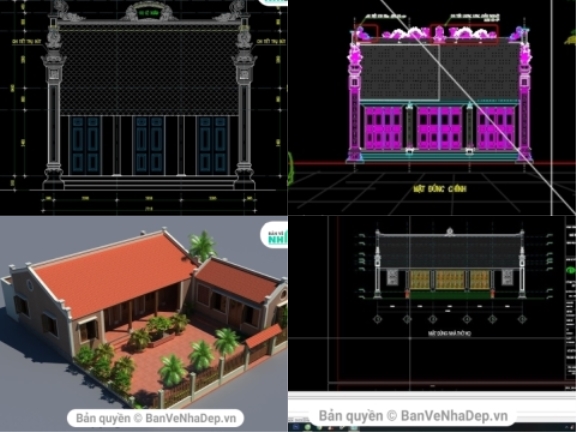 Trọn bộ 7 bản vẽ Full Kiến Trúc, Kết Cấu nhà thờ họ chất lượng nhất